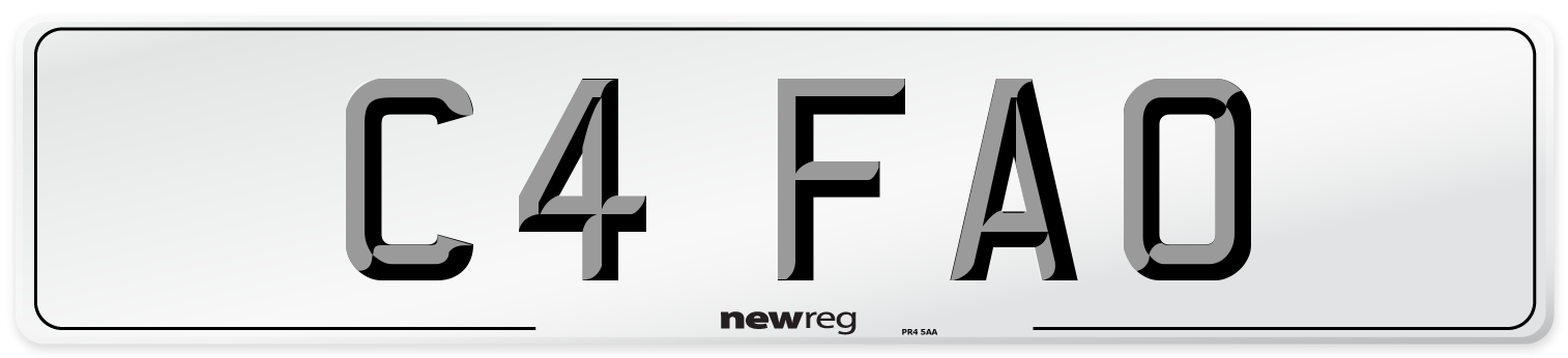 C4 FAO Number Plate from New Reg